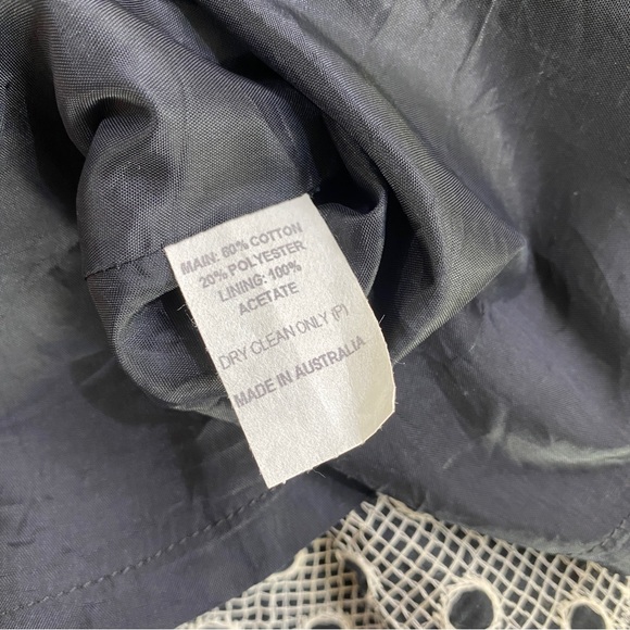 MINT High Waisted Retro A-line Midi Skirt with Circle Embroidery Size AU 10 - Picture 5 of 9